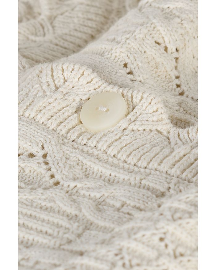 CARDIGAN COURT EN COTON EN MAILLE OUVERTE 