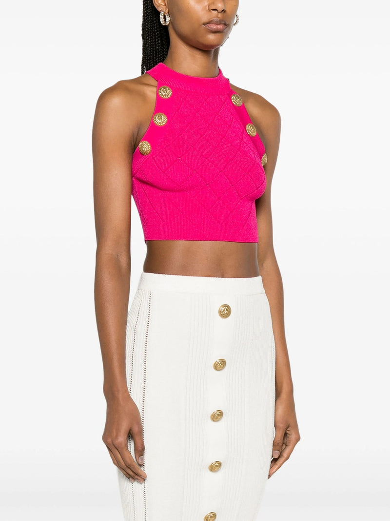 ROSA CROP TOP MIT RAUTENSTRICK 