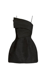 STRAPY HEM MINI DRESS IN BLACK