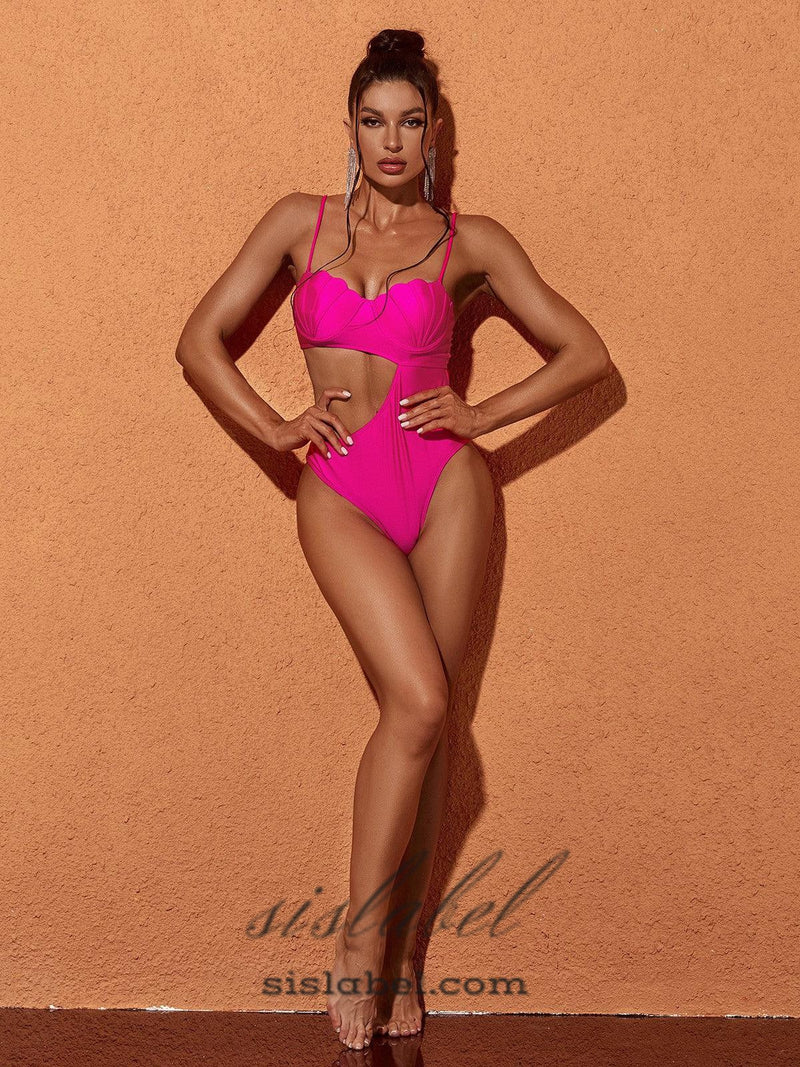 CODI CUTOUT ONE PIECE SWIMSUIT IN HOT PINK