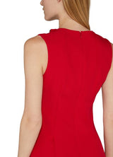 RED WOOL CREPE MINI DRESS