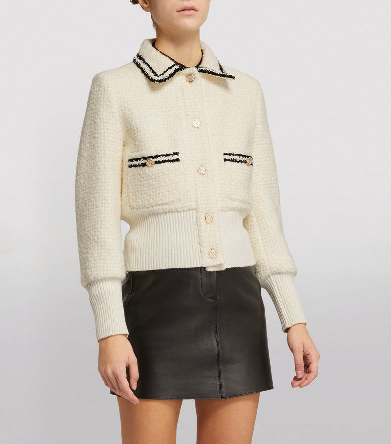 CONTRAST-TRIM TWEED JACKET