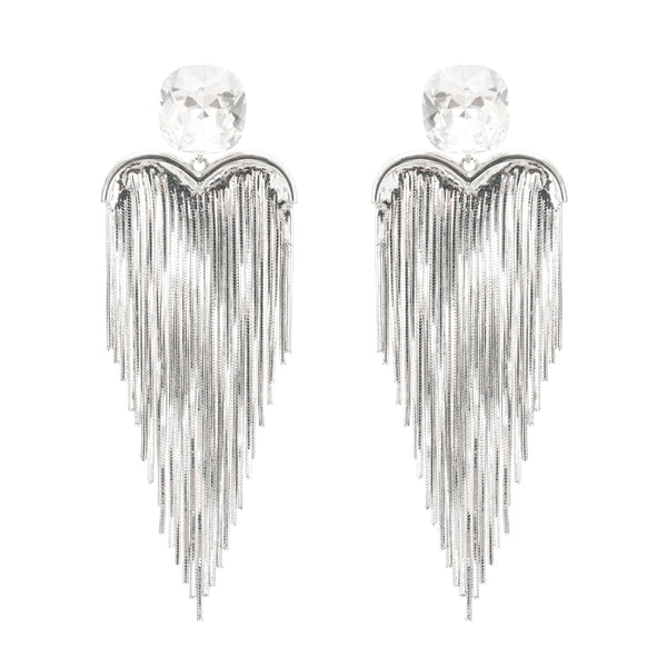 Eulalie silver tassel earrings