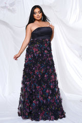 Flora Bandeau Mesh Maxi Dress