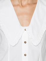 BLOUSE EN COTON BLANC COL OVERSIZE 