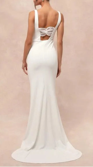 Natural Regal Classic Sleeveless Twist-Back Maxi Dress