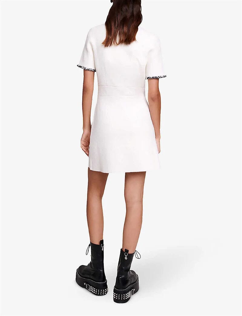 BUTTON FRONT CONTRAST TRIM DRESS