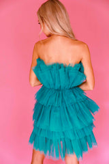 Flossie Tulle Dress in Teal