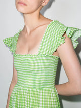 GRÜNES MAXIKLEID AUS BAUMWOLLE MIT GINGHAM-PRINT „KENDAL“ 