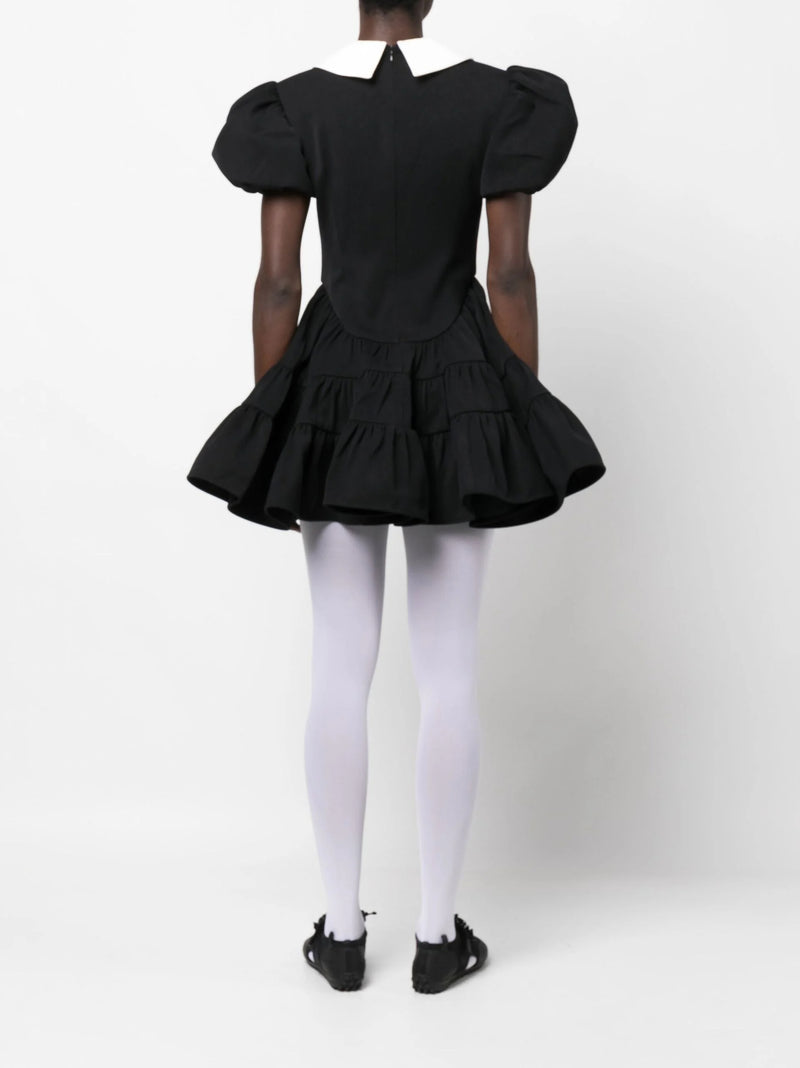 ROBE MINI À MANCHES BOUFFANTES NOIRE 