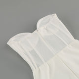 STRAPLESS GAUZE MAXI DRESS IN WHITE