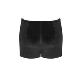 BLACK PLAIN CUTOUT HOOP ACCENT TUBE TOP & SHORTS