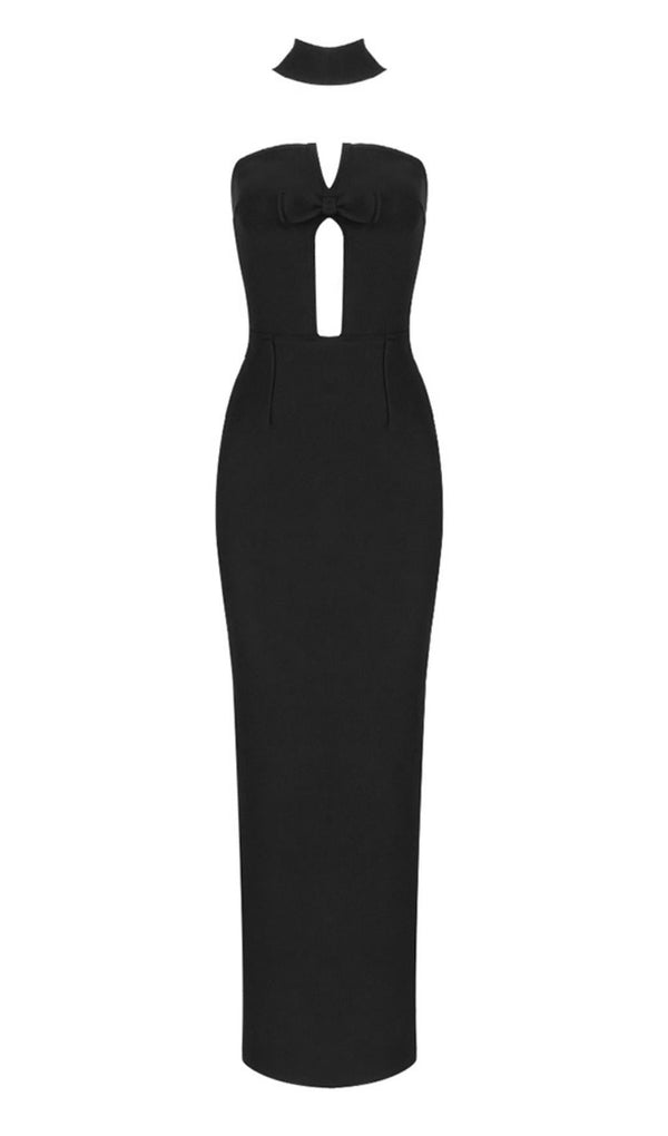 STRAPLESS MAXI DRESS IN BLACK