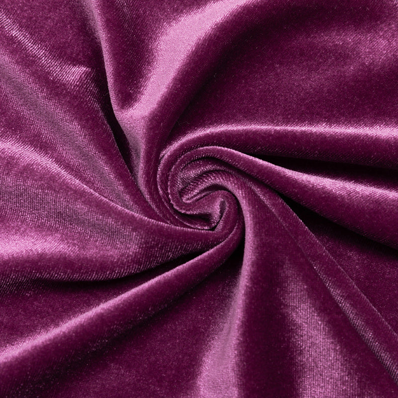 ROBE MAXI EN VELOURS À MANCHES LONGUES MAGENTA