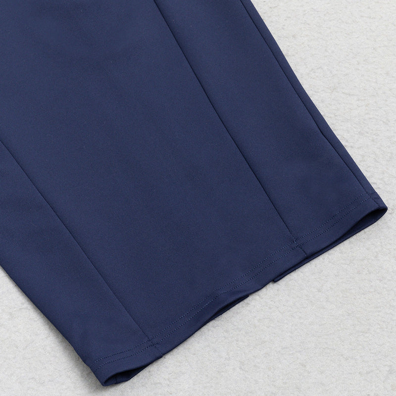 MIDIKLEID MIT LANGEN ÄRMELN UND PAILLETTEN MARINEBLAU