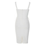 STRAPY HIP WRAP MIDI DRESS IN WHITE