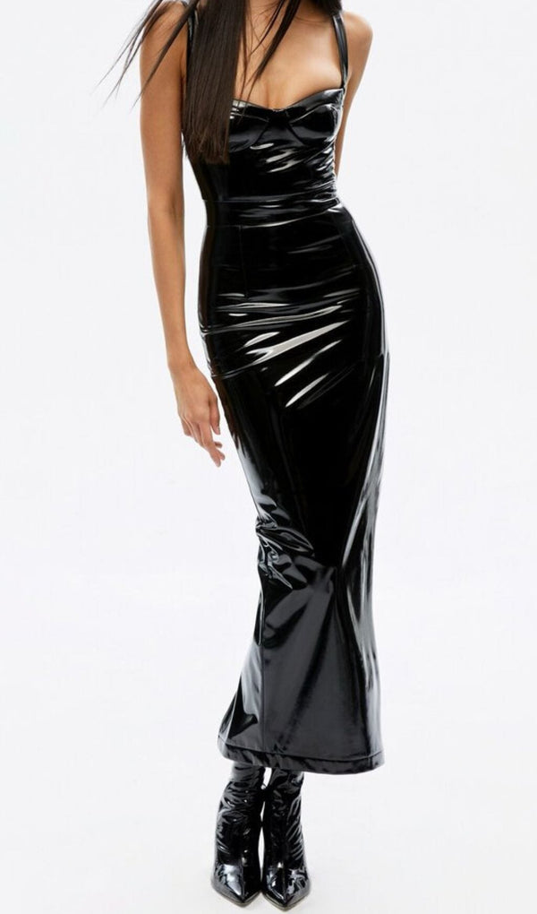 STRAPY BANDEAU MAXI DRESS IN BLACK