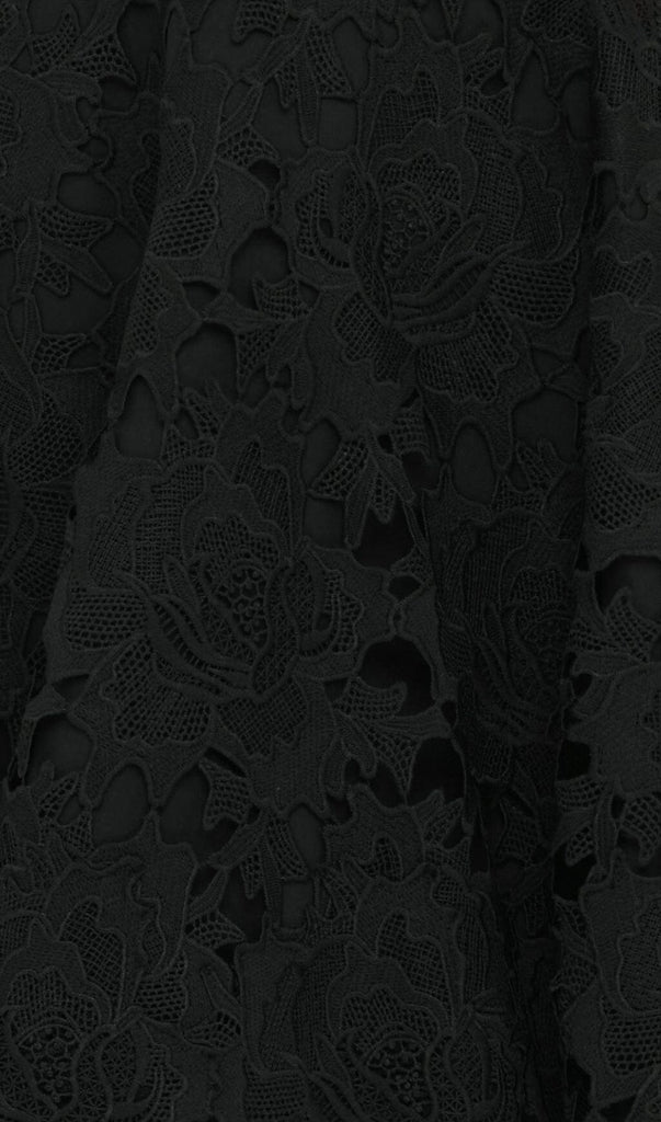 BLACK LACE SHORT SLEEVE MINI DRESS