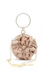 CLUTCH MIT BLUMEN- UND STRASSDEKOR