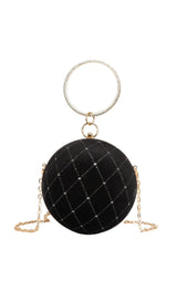 POCHETTE CERCLE EN VELOURS AVEC STRASS