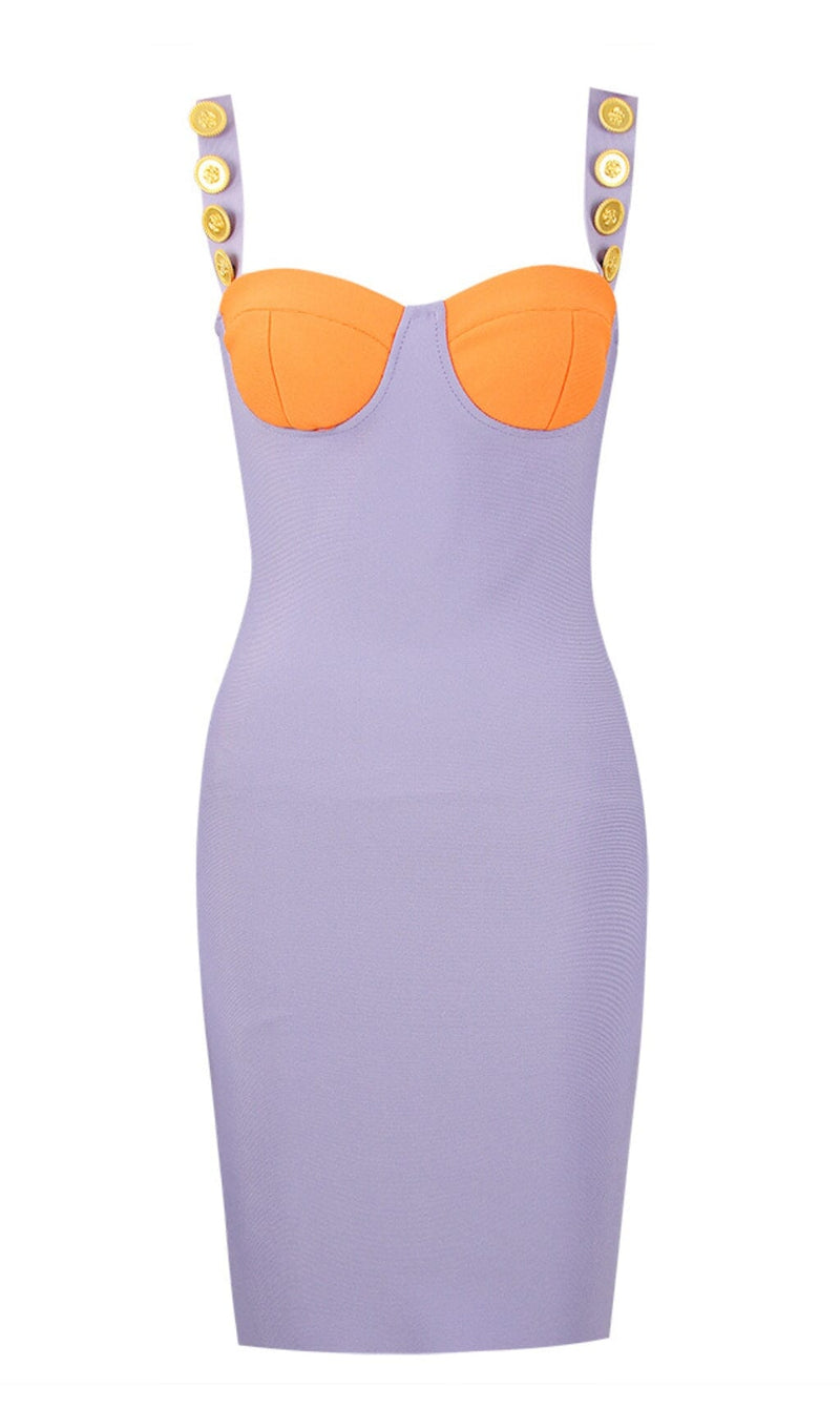 Purple Orange Bandage Mini Dress