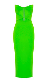 CUT OUT STRAPLESS MIDI DRESS