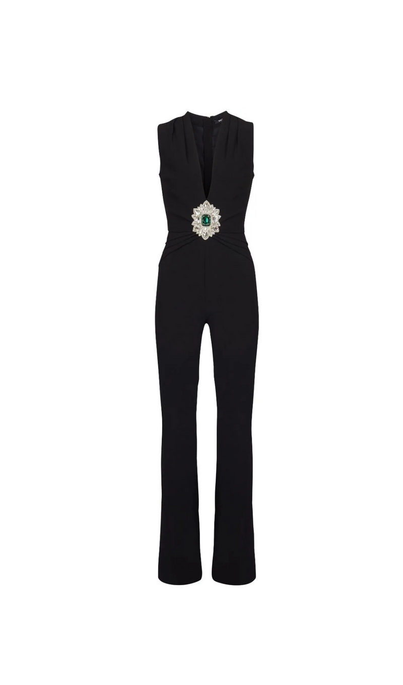 SLEEVELESS FLARED JUMPSUIT