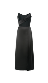 ROBE MIDI BUSTE FRUCHÉ NOIR 