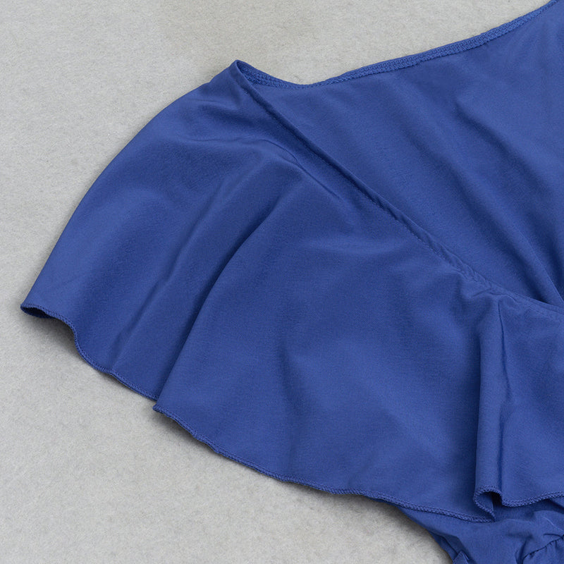 ROBE MIDI WRAP BLEU ROYAL 