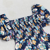 ROBE À MANCHES BOUFFANTES ET IMPRIMÉ FLEURI 