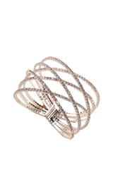 SILVER DIAMANTE LAYERED CUFF BRACELET