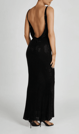 CHESSIE BLACK SEQUIN MAXI DRESS