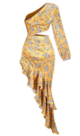 ONE SHOULDER MAXI DRESS IN YELLOW