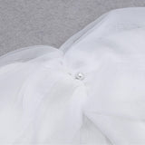 ONE-LINE SHOULDER-TOP TULLE DRESS IN WHITE