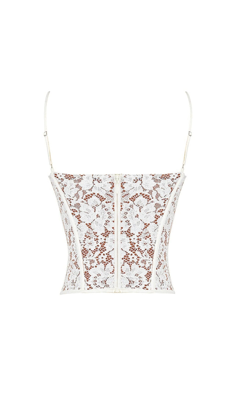 MILA IVORY LACE UNDERWIRED CORSET TOP