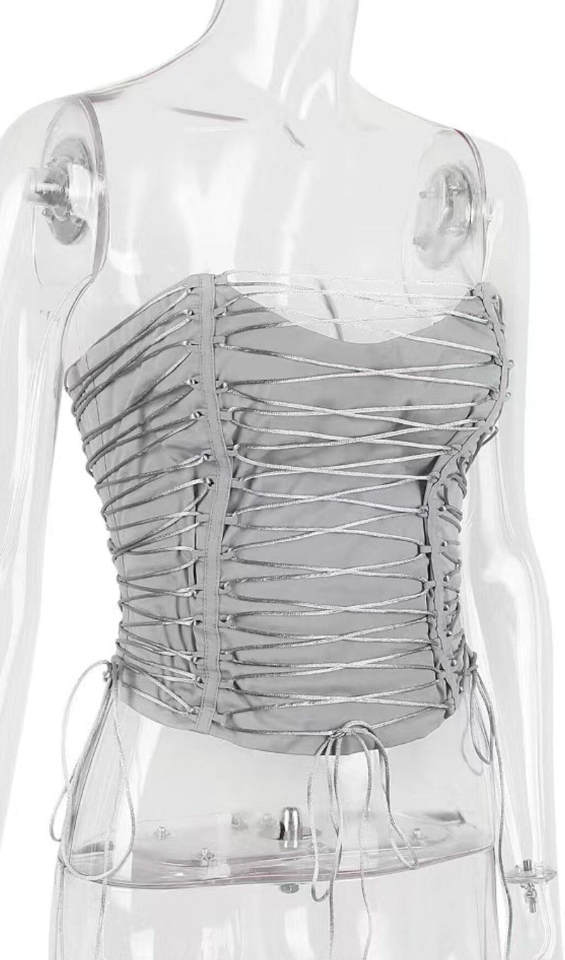 SMOKE LACE UP CORSET