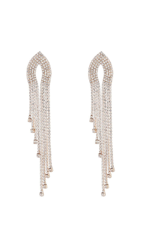 SILVER DIAMANTE TASSEL EARRINGS