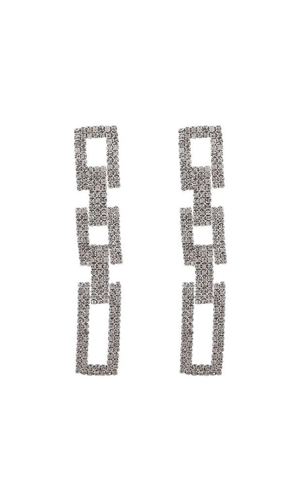 SILVER DIAMANTE CHAIN DROP EARRINGS