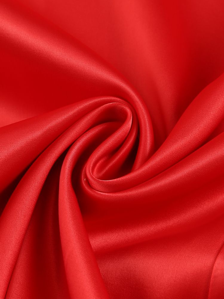 ROTES SATIN-SPITZEN-KORSETT-MAXIKLEID 