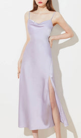 BANDAGE STRAP MIDI DRESS IN PURPLE