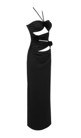 CUT OUT MAXI DRESS IN BLACK