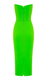 CUT OUT STRAPLESS MIDI DRESS