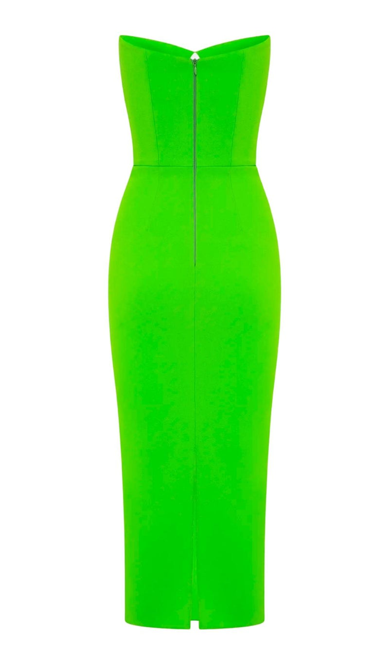 CUT OUT STRAPLESS MIDI DRESS