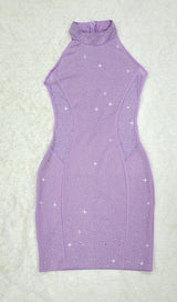 HALTER BODYCON MINI DRESS IN PURPLE