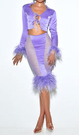 FEATHER TWO PIECE SET IN PURPLE