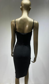 STRAP BACKLESS MINI DRESS IN BLACK