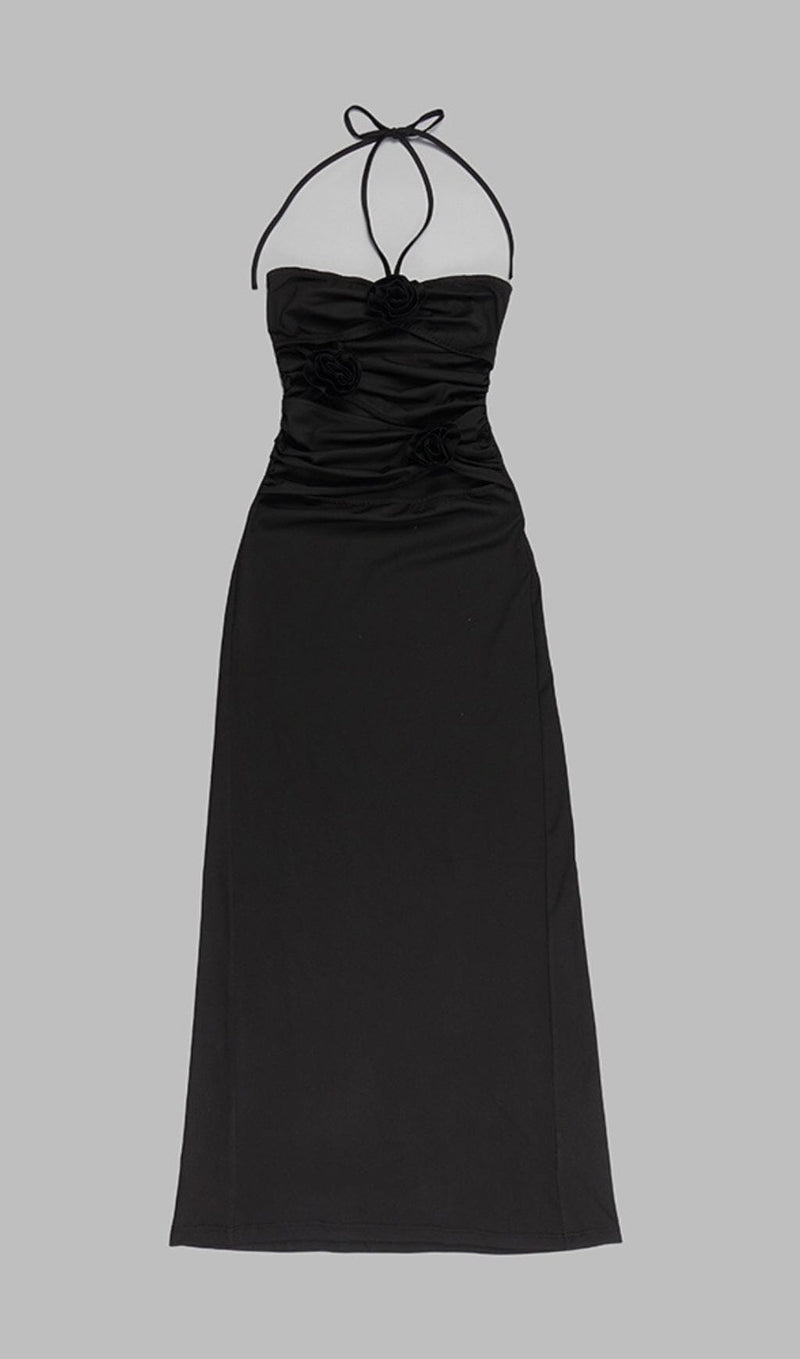 CUT OUT MAXI DRESS IN BLACK