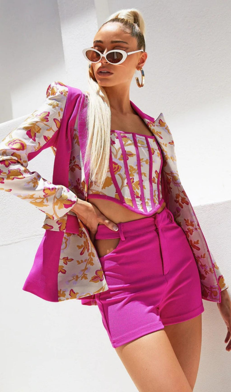 JACQUARD SUIT IN PINK