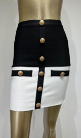 BANDAGE BUTTONS SPLICING SKIRT