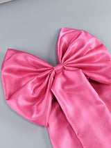 PINK TAFFETA STRAPLESS BOW MINI DRESS